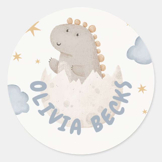 Pastel Watercolor Illustrative Babydusche Runder Aufkleber (Vorderseite)