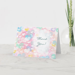 Pastel Watercolor Layered Hearts Wedding Vielen Da Dankeskarte