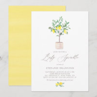 Pastel Watercolor Lemon Tree Summer Baby Sprinkle