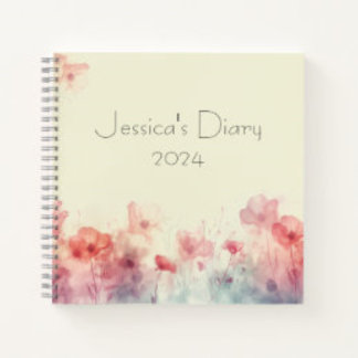 Pastel Watercolor Personalisiert Diary Notebook Notizbuch