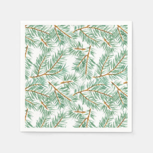 Pastel Watercolor Pine Needles Muster Weihnachten Serviette