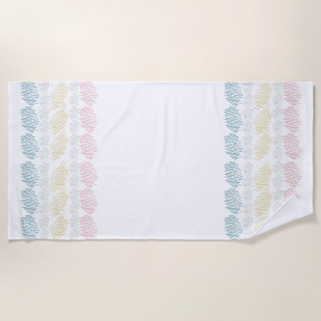 Pastel Watercolor Pinselstriche Strandtuch (Vorderseite)