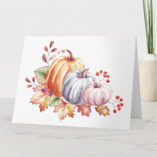 Pastel Watercolor Pumpkins Karte