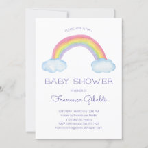 Pastel Watercolor Rainbow and Sprinkle Baby Showro