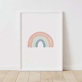 Pastel Watercolor Rainbow Kinderzimmer Poster