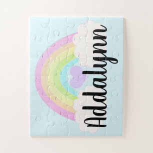 Pastel Watercolor Rainbow Name Puzzle