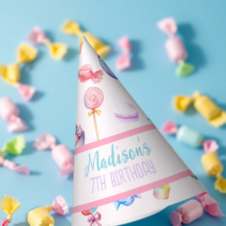 Pastel Watercolor Sweet Candy Wonderland Geburtsta Partyhütchen