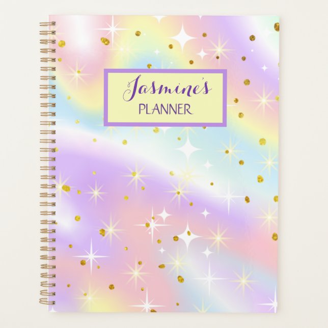 Pastel Watercolor Träume Personalisiert Planer (Vorderseite)