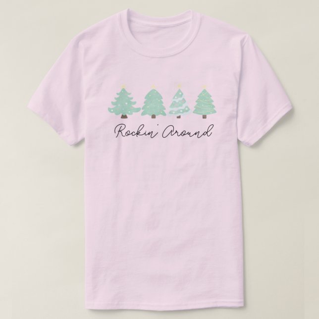 Pastel Watercolor Weihnachtsbaum Unisex T - Shirt (Design vorne)