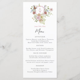 Pastel Watercolor Wildblume Wedding Menu Menükarte
