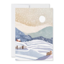 Pastel Watercolor Winter Hills