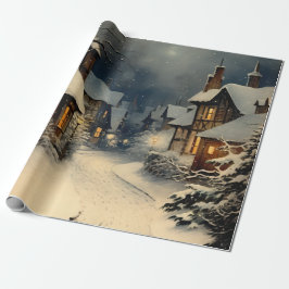 Pastel Watercolor Winterwaldmuster Geschenkpapier