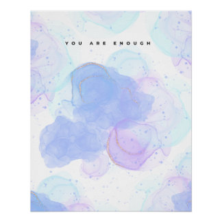 Pastel Watercolor "You Are Enough" Motivierend Poster