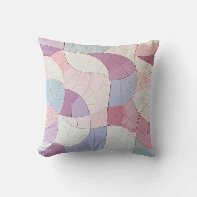 Pastel Wave Mosaic Kissen (Vorderseite)