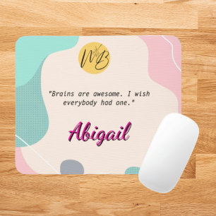 Pastel Wave Personalisiert Name Office Logo School Mousepad