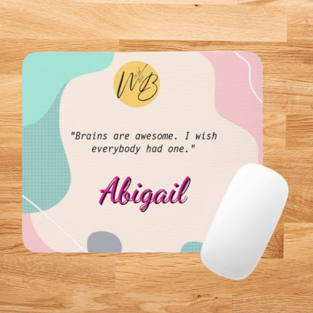 Pastel Wave Personalisiert Name Office Logo School Mousepad (Von Creator hochgeladen)