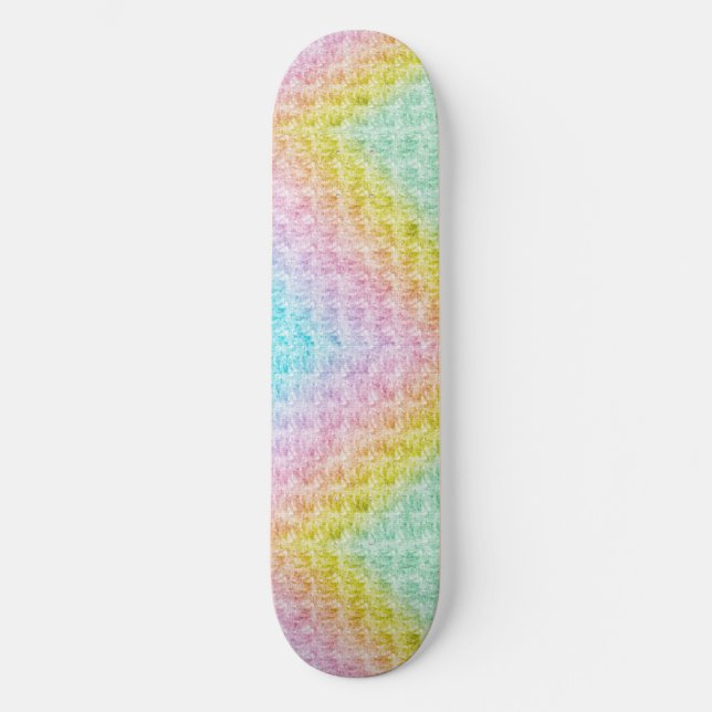 Pastel Wave Rainbow Colors Skate Deck Skateboard (Vorderseite)