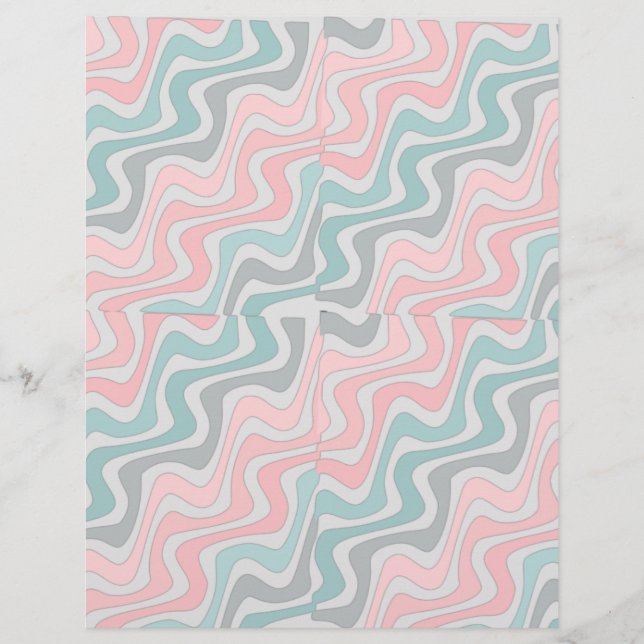 Pastel Wavy Line Scrapbook Paper (Vorderseite)
