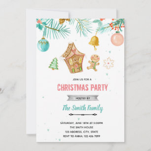 Pastel Weihnachts-Einladung Einladung