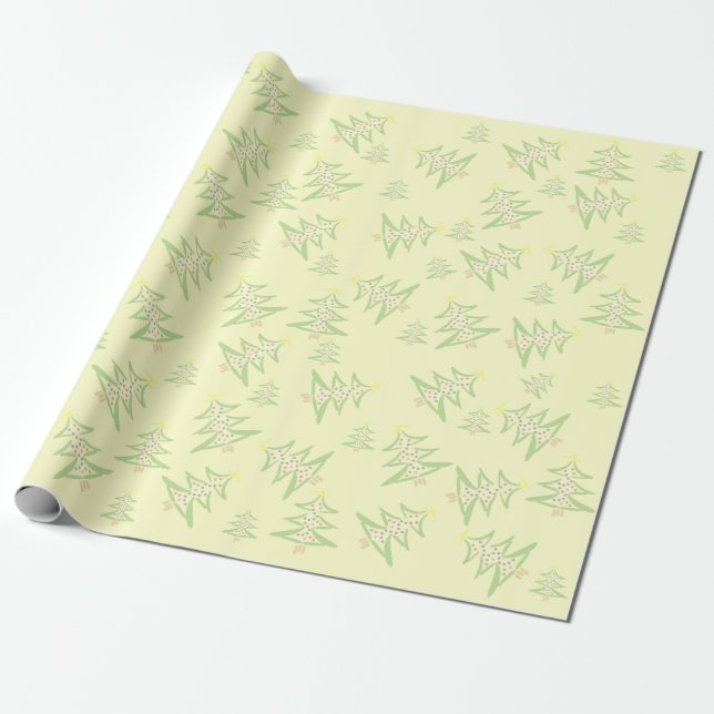 Pastel Weihnachtsbaum Wrapping Paper Geschenkpapier (Ungerollt)