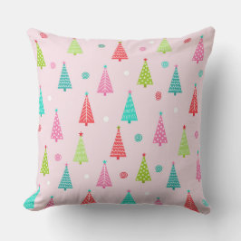 Pastel-Weihnachtsbaum-Wurfkissen Kissen