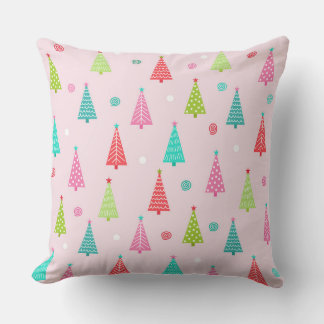 Pastel-Weihnachtsbaum-Wurfkissen  Kissen