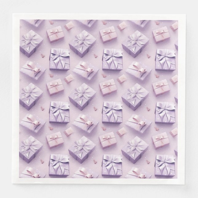 Pastel Weihnachtsgeschenk Elegante Lila Nahtlos Serviette (Vorderseite)