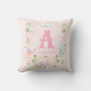 Pastel-Weihnachtsmonogramm Kissen