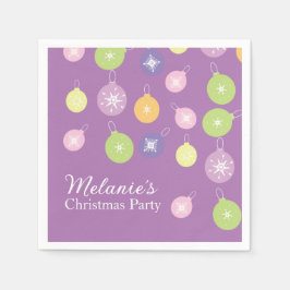 Pastel Weihnachtsschmuck Snowflakes Violett Serviette