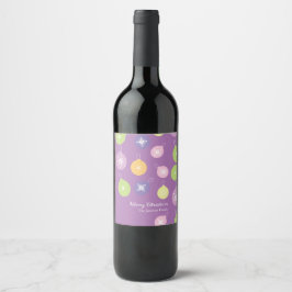 Pastel Weihnachtsschmuck Snowflakes Violett Weinetikett