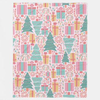 Pastel Weihnachtsschrei Nahtloses Muster Fleecedecke