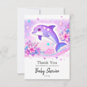 Pastel Whimsical Dolphin Baby Dusche Dankeskarte