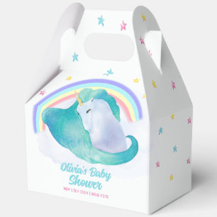 Pastel Whimsical Star Unicorn Rainbow Baby Dusche Geschenkschachtel