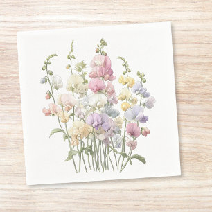 Pastel Whimsical Sweet Peet Blume Cocktail Serviette