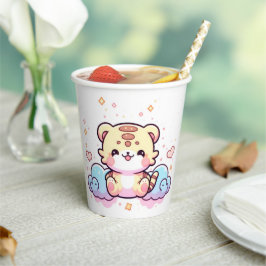 Pastel Whimsical Tiger Baby Dusche Pappbecher
