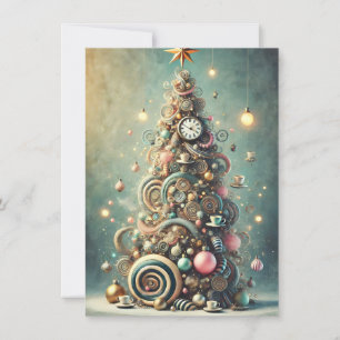 Pastel Whimsical Weihnachtsbaum Feiertage Grüße Feiertagskarte