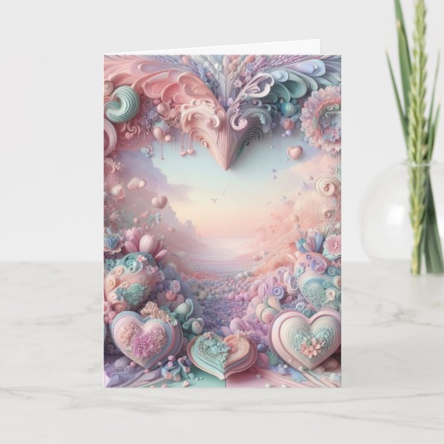 Pastel Whimsy Valentinstag Card Karte (Vorderseite)
