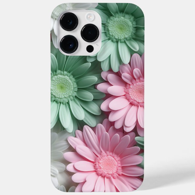 PASTEL WHITE PINK GREEN GERBERA DAISY BLUME Case-Mate iPhone HÜLLE (Rückseite)