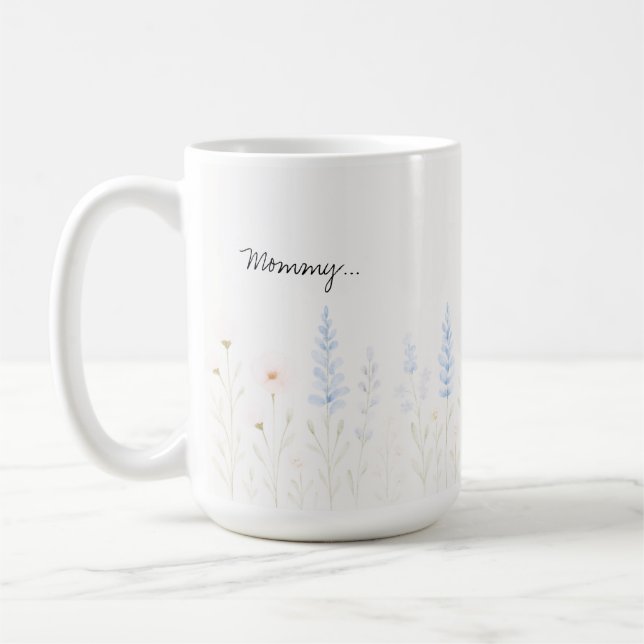 Pastel Wild Blume Tasse mit Personalisierter Meldu (Links)