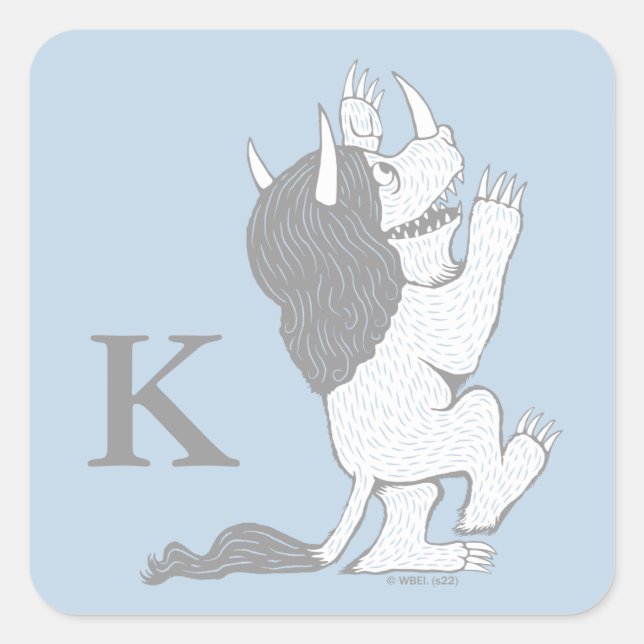 Pastel Wild Thing | Anfänglich hinzufügen Quadratischer Aufkleber (Vorderseite)