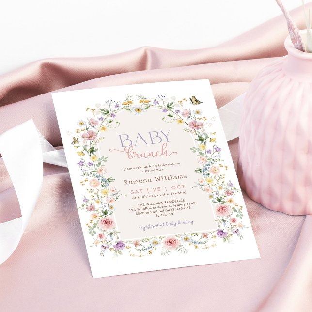Pastel Wildblume Garden Babydusche Brunch Einladung (Von Creator hochgeladen)