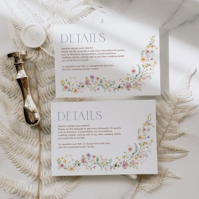 Pastel Wildblume Garden Blumenzwiebeldetails Begleitkarte (Von Creator hochgeladen)