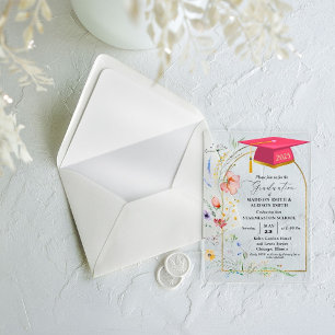 Pastel Wildblume Garden Twin Graduation Party Acryleinladungen