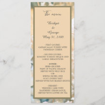 Pastel Wildblume Hochzeitsprogramm und Menü