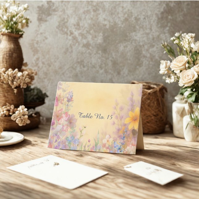 Pastel Wildblume Meadow Barn Wedding Tischnummer (Von Creator hochgeladen)