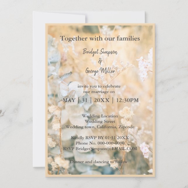 Pastel Wildblume Meadow Wedding (Vorderseite)