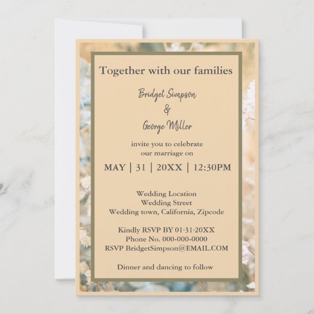 Pastel Wildblume Meadow Wedding (Vorderseite)