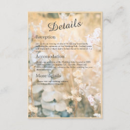Pastel Wildblume Meadow Wedding Begleitkarte