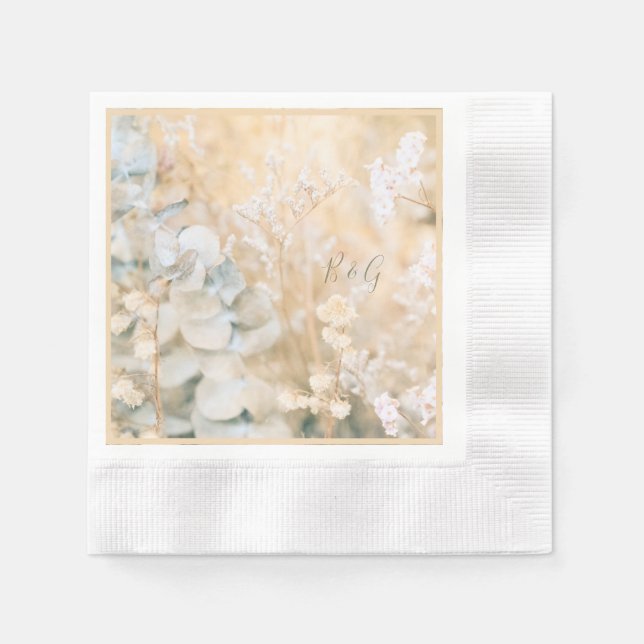 Pastel Wildblume Meadow Wedding Serviette (Vorderseite)