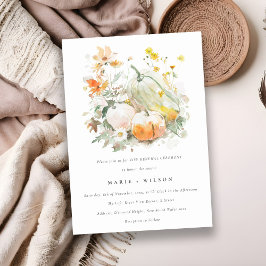 Pastel Wildblume Pumpkin Wasserfarbe Einladung
